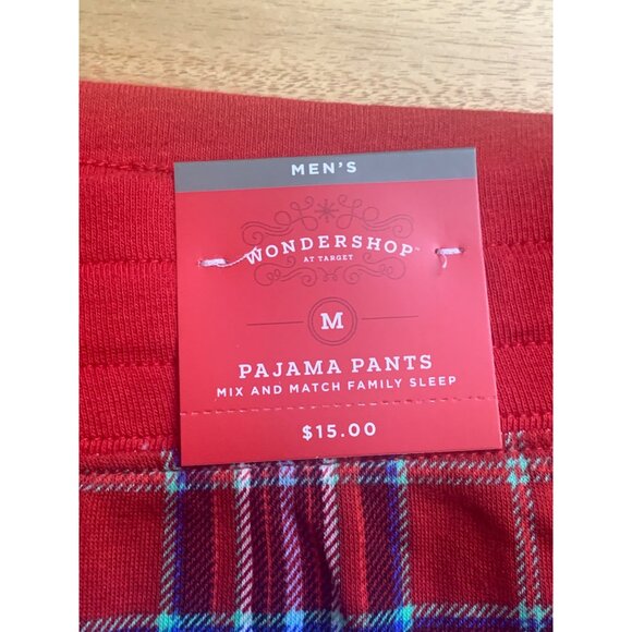 Wondershop Mens Red Plaid Pajama Pants With Drawstring Waist Size Medium - Picture 7 of 10